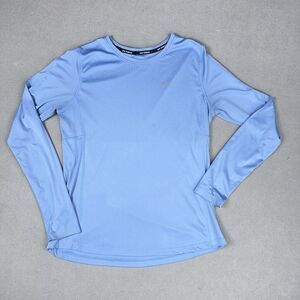Nike Shirt Womens Large Blue Miler Dri-FIT Running Long Sleeve Top 686904-422